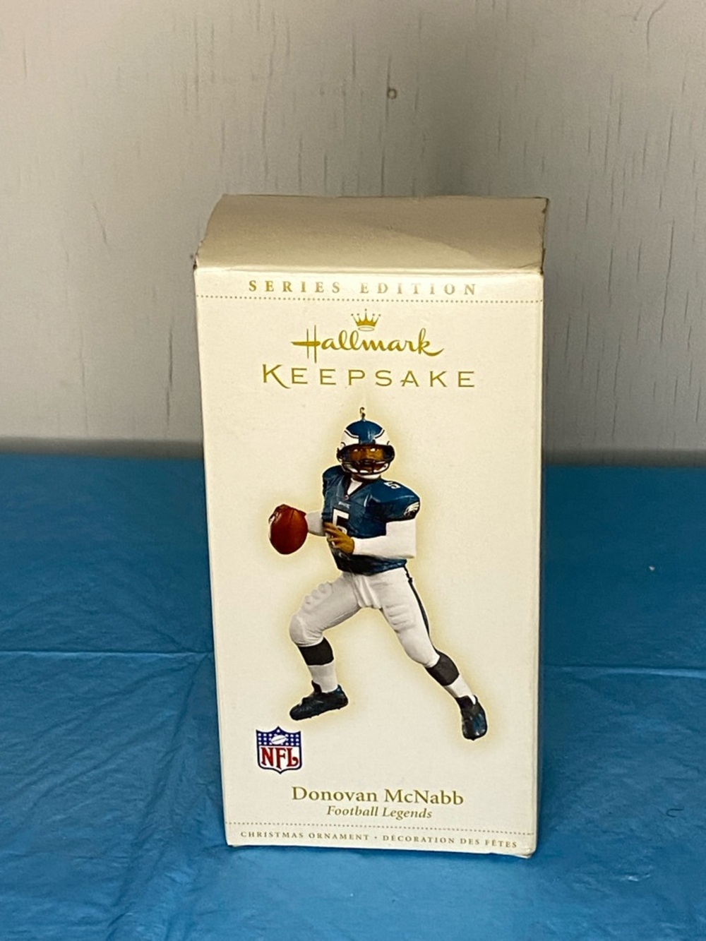 Hallmark Donovan McNabb Football Ornament - Teal, White, Black, Brown
